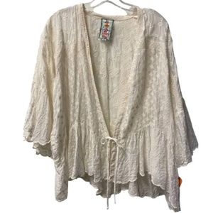 Johnny Was Lace tie front top